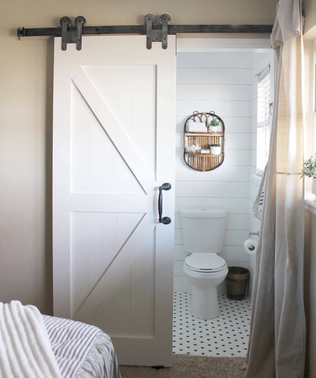 sliding barn door bathroom