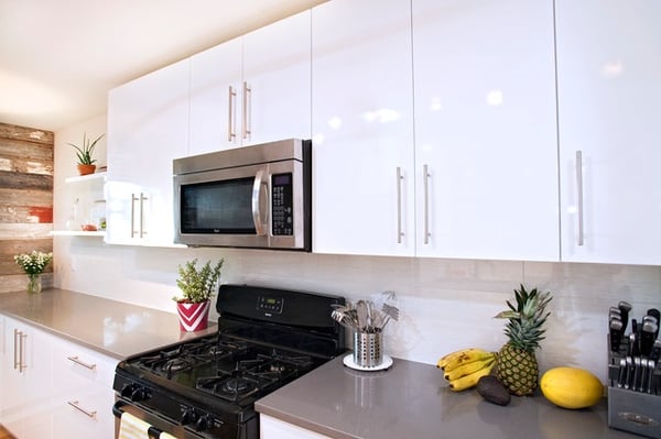 high gloss white cabinets