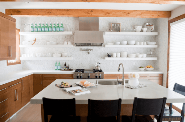 4 Alternatives to Bulky Upper Cabinets in the Kitchen - Open Shelving